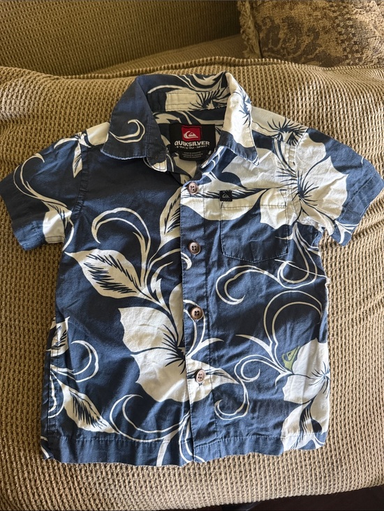 Quiksilver Other - Quiksilver Kids - Navy and White infant’s Aloha Shirt - Hawaiian shirt 6-9mo